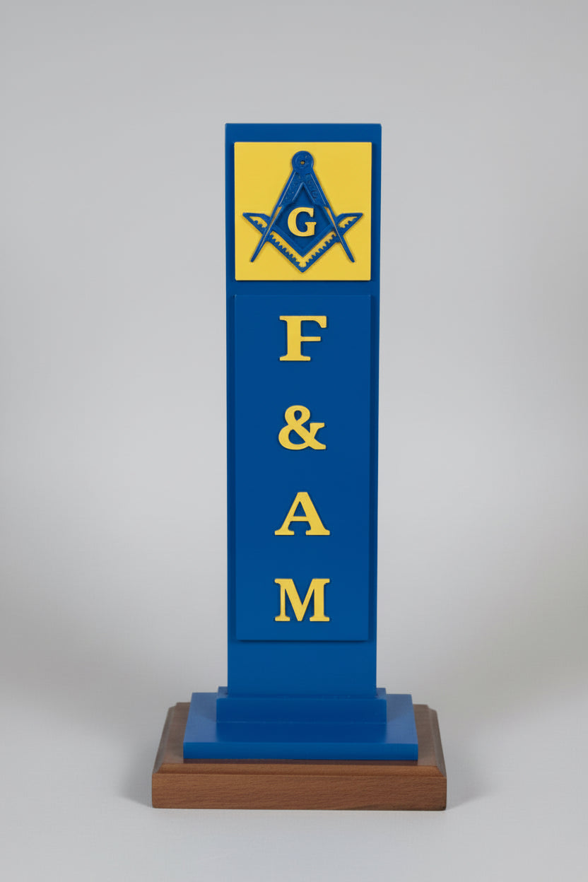 Free & Accepted Masons (F&AM) Vertical Desktop Plaque