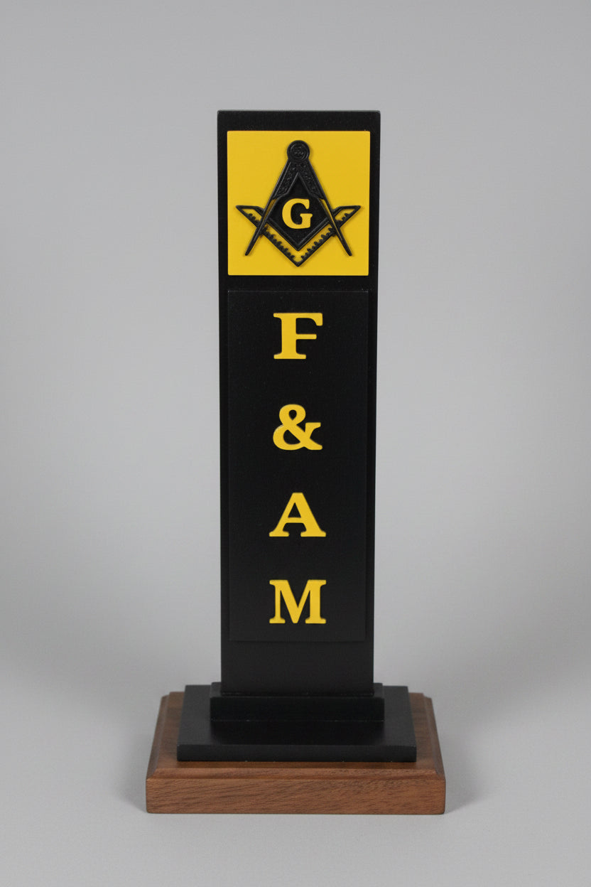 Free & Accepted Masons (F&AM) Vertical Desktop Plaque