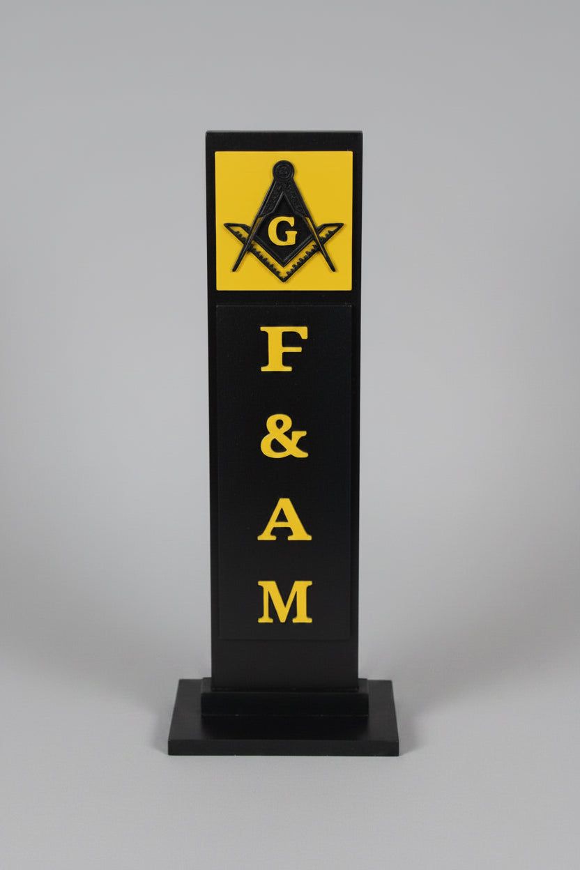 Free & Accepted Masons (F&AM) Vertical Desktop Plaque