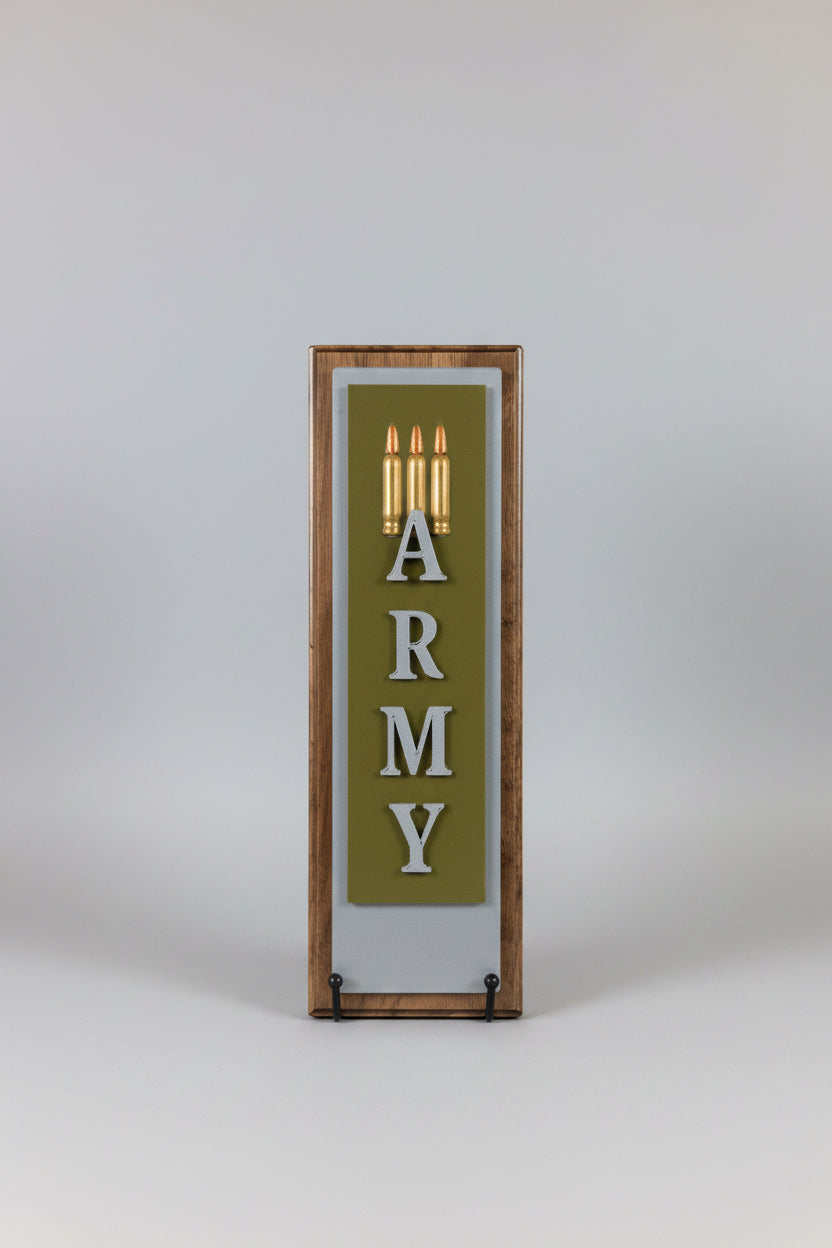 U.S. ARMY Vertical Plaque on Walnut