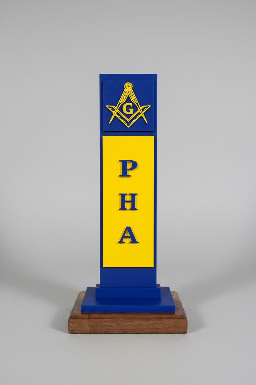 Prince Hall Masons (PHA) Vertical Desktop Plaque