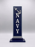 NAVY Vertical Desktop Plaque